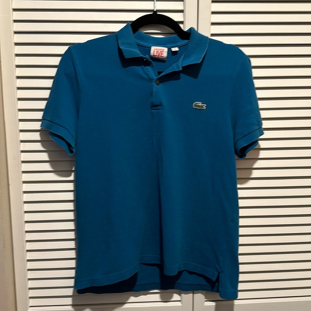 Men’s Lacoste Live 100% Pique Cotton Polo Aqua Size 3